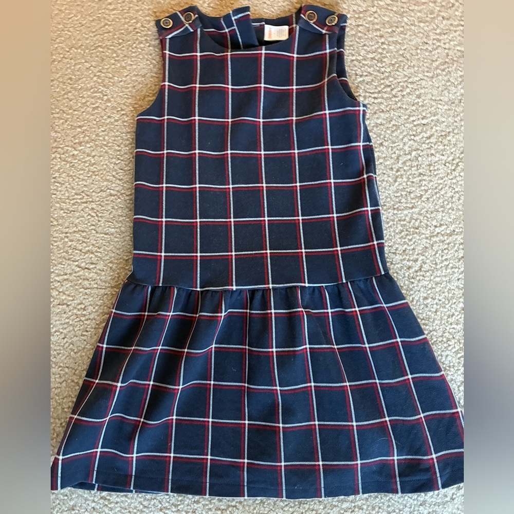 Navy Blue Plaid Kids Dress like new